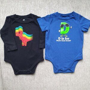 Okie Dokie Baby Boy's Bodysuits Onsies Size 6 Months Bundle